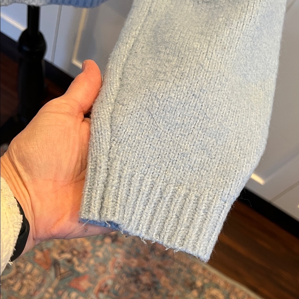 a new day Light Blue White Bow Sweater Size S - Picture 4 of 7